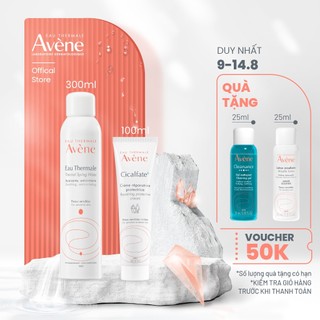 Bộ đôi hồi da tổn thương avène cicalfate+ 100ml và xịt khoáng avène thermal spring water 300ml