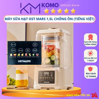 (TIẾNG VIỆT) Máy Sữa Hạt OSTMARS 1,5L Cao Cấp Chống Ồn, Cối Thủy Tinh, Lưỡi Dao 16 Cánh, 15 Chức Năng Xay Nấu Đa Năng