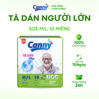 Tã Dán Người Lớn Canny Siêu Mềm, Siêu Thấm, Kháng Khuẩn Size M/L/XL (10 Miếng)