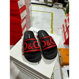 Dép Lê Quai Ngang 595 Nam Đô Xê Chữ Cao Su Dập Nổi Chữ Gót Sau Điểm Nhấn Logo Dập Đế Gam Màu Đỏ Đen Hàng QCCC