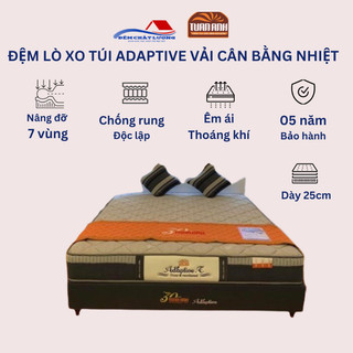 Đệm lò xo túi Tuấn Anh Adaptive vải cân bằng nhiệt nhập khẩu bảo hành 5 năm nâng đỡ hệ thống xương
