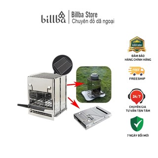 Bếp củi nấu nướng bằng thép không gỉ inox 304 gấp gọn camping ngoài trời du lịch, dã ngoại- Family Travel