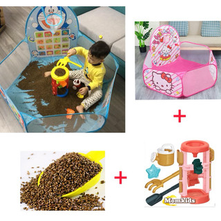 Combo trọn bộ đầy đủ đồ chơi xúc cát hạt muồng size lớn cho bé