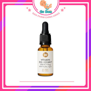 Vitamin D3 K2 MK7 Đức Sunday Natural dạng giọt 20ml cho bé Tăng hấp thụ canxi phát triển chiều cao