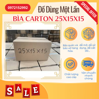 Hộp giấy carton 25x15x15- Thung carton - hop giay cat tong - Hộp giấy gói hàng bưu phẩm, bọc quà