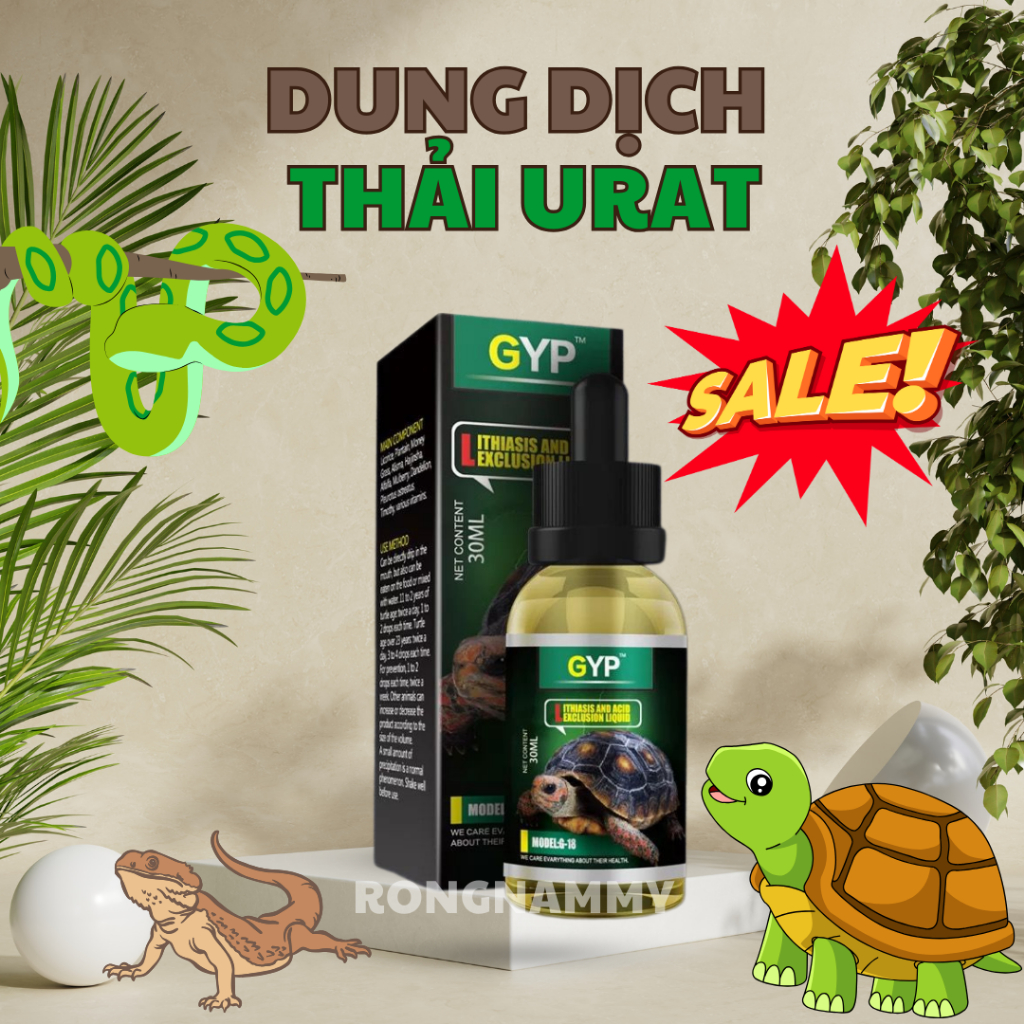 THỰC PHẨM HỖ TRỢ THẢI URAT GYP CHO BÒ SÁT, RÙA SULCATA, SAO ẤN ĐỘ, RÙA, IGUANA, RỒNG NAM MỸ, THẰN LẰ