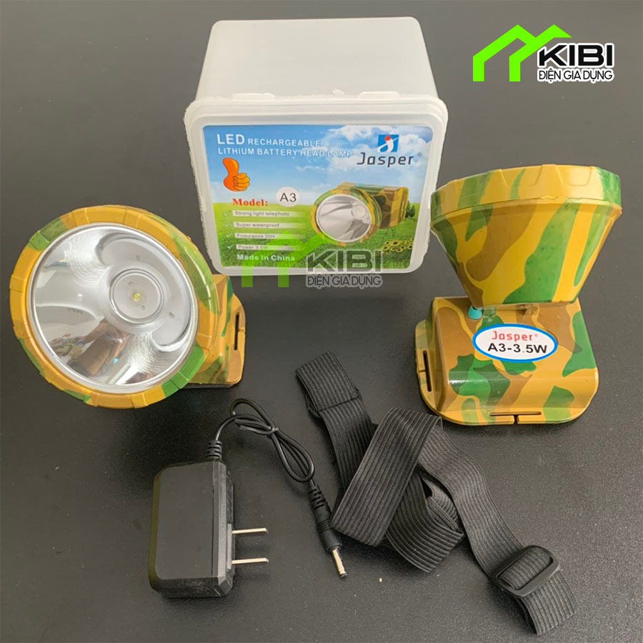 Đèn pin siêu sáng, đèn pin đeo đầu A3 Jasper