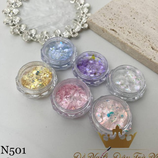 Phụ kiện nail - set nhũ mix 6 màu n501.1