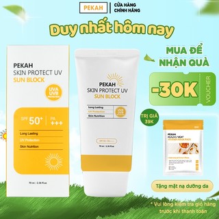 Kem chống nắng vật lý PEKAH Hàn Quốc bảo vệ khỏi tia nâng tone nhẹ UV  Skin Protect UV Sun Block SPF 50+ PA+++ 70ml