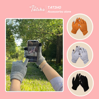 Găng tay unisex nam nữ, Bao tay len đan dày dặn họa tiết trơn cổ tay phối màu phong cách basic thời trang Hàn - GT001