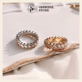 Nhẫn titan pha lê màu đơn sắc soff club