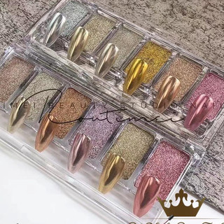 Phụ kiện nail - Set tráng gương khay trang trí móng