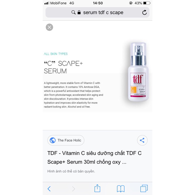 TDF "C" Scape + Serum | TDF-Derma Vitamin C