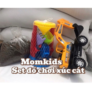 Combo đồ chơi xúc cát hạt muồng kèm máy cẩu