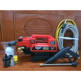 Máy rửa xe cao áp BOSS, loại lõi đồng, công suất 3500w, đầy đủ phụ kiện đi kèm như quảng cáo
