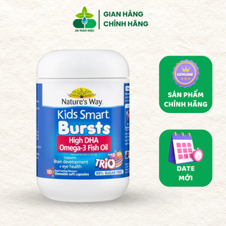Natures Way Kids Smart  Omega-3 Fish Oil. Bổ Sung DHA,EPA Phát Triển Trí Não,Mắt Cho Bé Từ 6 Tháng lọ 180 viên