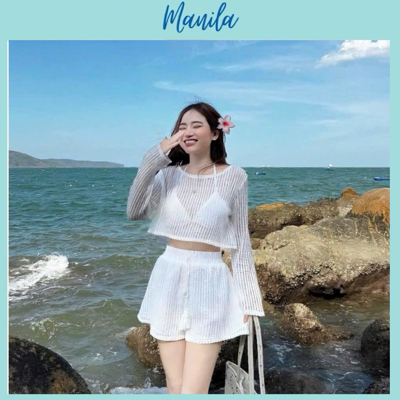 [ Hang QCCC)Set Bộ Ba Món Đi Biển Cho Nữ Set Bikini Kèm Khoác Cực Xinh Cho Nữ Đi Chơi Đi Biển Năng Động Kín Đáo MANILA | BigBuy360 - bigbuy360.vn