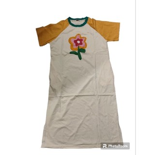 Đầm xuông,váy xuông cotton tay phối màu xẻ tà xinh xắn