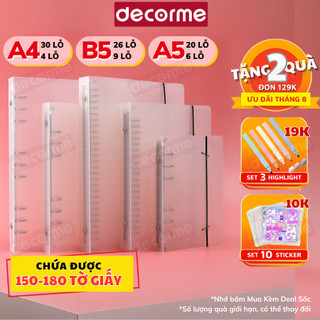 Sổ còng DecorMe bìa sổ còng A4 A5 B5 binder còng sắt 4 9 6 20 26 30 còng làm sổ tay, sổ ghi chép, take notes, bujo.
