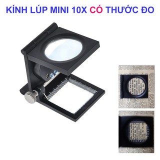 Kính lúp mini 10X có thước đo chia vạch mm