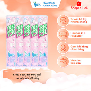 Combo 5 bông tẩy trang ipek 130 miếng