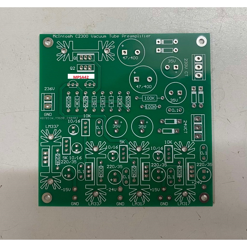 K06 Mạch hỗ trợ pre đèn ghép amply bán dẫn, mạch in không bao gồm linh kiện (01 cái)
