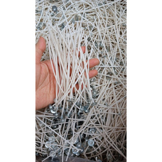 10 cái Bấc nến [tim nến] cotton chuốt sáp không chì kẹp sẵn