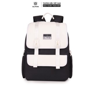 Scarab Passion Backpack Unisex - Balo Polyester Phối Da Pu Thời Trang, Ba lô Đi Học Nam Nữ