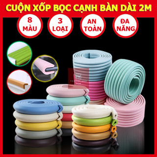 Cuộn Xốp Bọc Cạnh Bàn Hình Chữ L/ U/ W Dài 2M An Toàn Cho Bé - Dây Cao Su Nẹp Bịt Góc Bàn, Ghế, Tường, Tủ, Giường,...