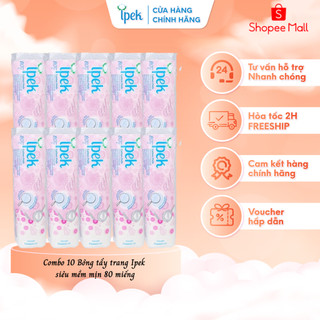 Combo 10 bông tẩy trang ipek 80 miếng