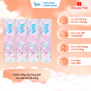 Combo 4 bông tẩy trang ipek thổ nhĩ kì 80 miếng ( 4 x 80 miếng)