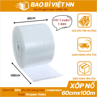  Bọc chống sốc cuộn xốp nổ bóng nổ 60cmx100m gói hàng quà tặng - Bao Bì Việt HN 