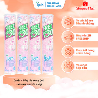 Combo 4 gói bông tẩy trang ipek 130 miếng