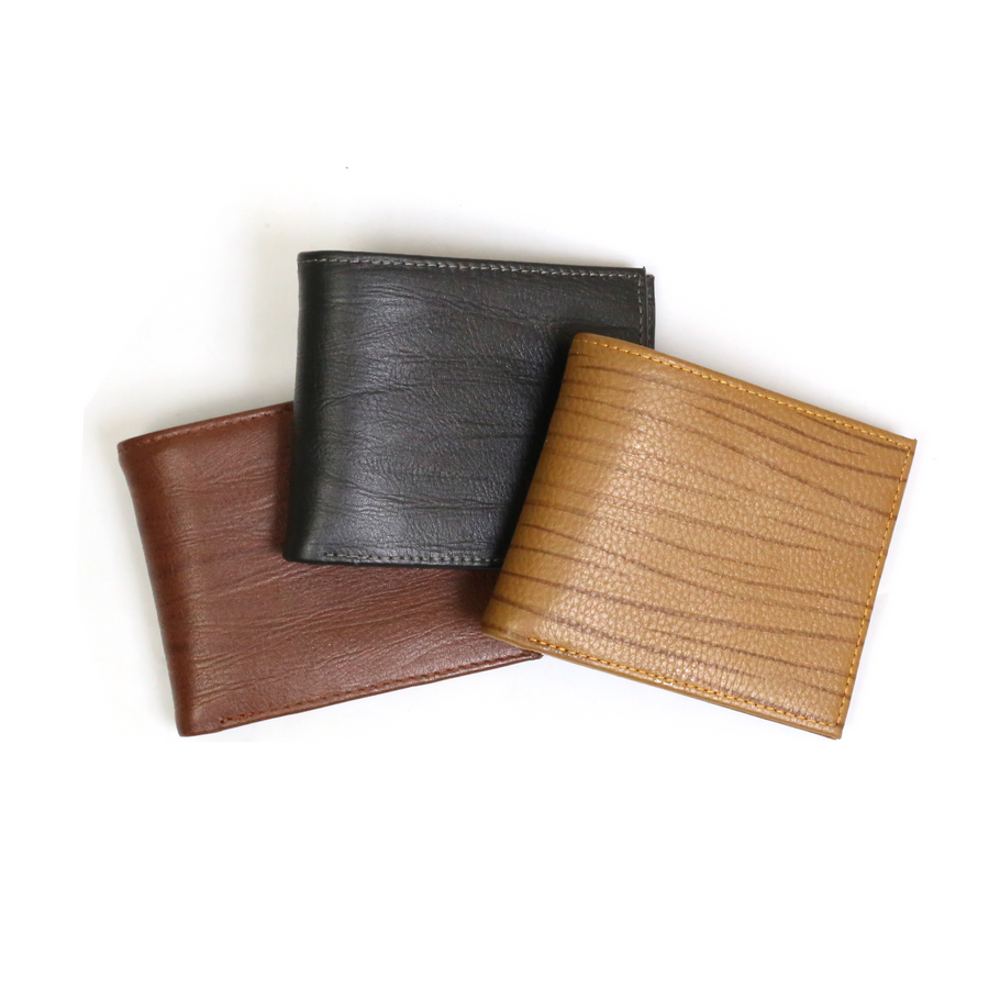 Ví Da bò nam vân gỗ 3 màu sang trọng INICHI