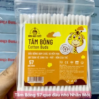 Tăm bông cho bé chính hãng Bông Bạch Tuyết 57 Que/ gói zíp Kotton Care For Kid ( 1 gói )