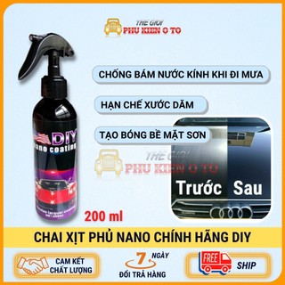 Chai xịt phủ nano chống nước kính, phủ bóng sơn xe ô tô - Chống nước bề mặt kính cận, kính mũ - DIY Nano 200ml
