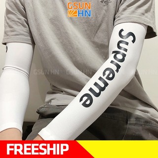 GĂNG TAY SUPREME MÀU TRẮNG HÀNG CAO CẤP VẢI DÀY DẶN, CHỐNG NẮNG CHỐNG TIA UV, CO DÃN 4 CHIỀU