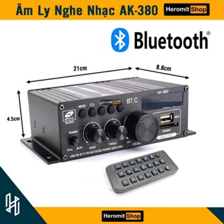 Amply Mini Bluetooth HiFi 12V AK-380 , Âm Ly Nghe Nhạc Bluetooth Usb Radio FM