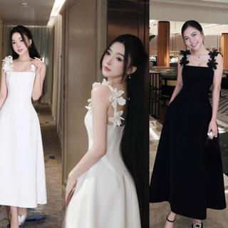 Váy xoè dài 2 dây đính hoa C13 Nữ Women - Voi Dress Voi