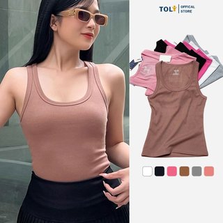 Áo thun ba lỗ nữ TOLI form ôm, vải gân co dãn, phong cách trẻ trung - BLR-29