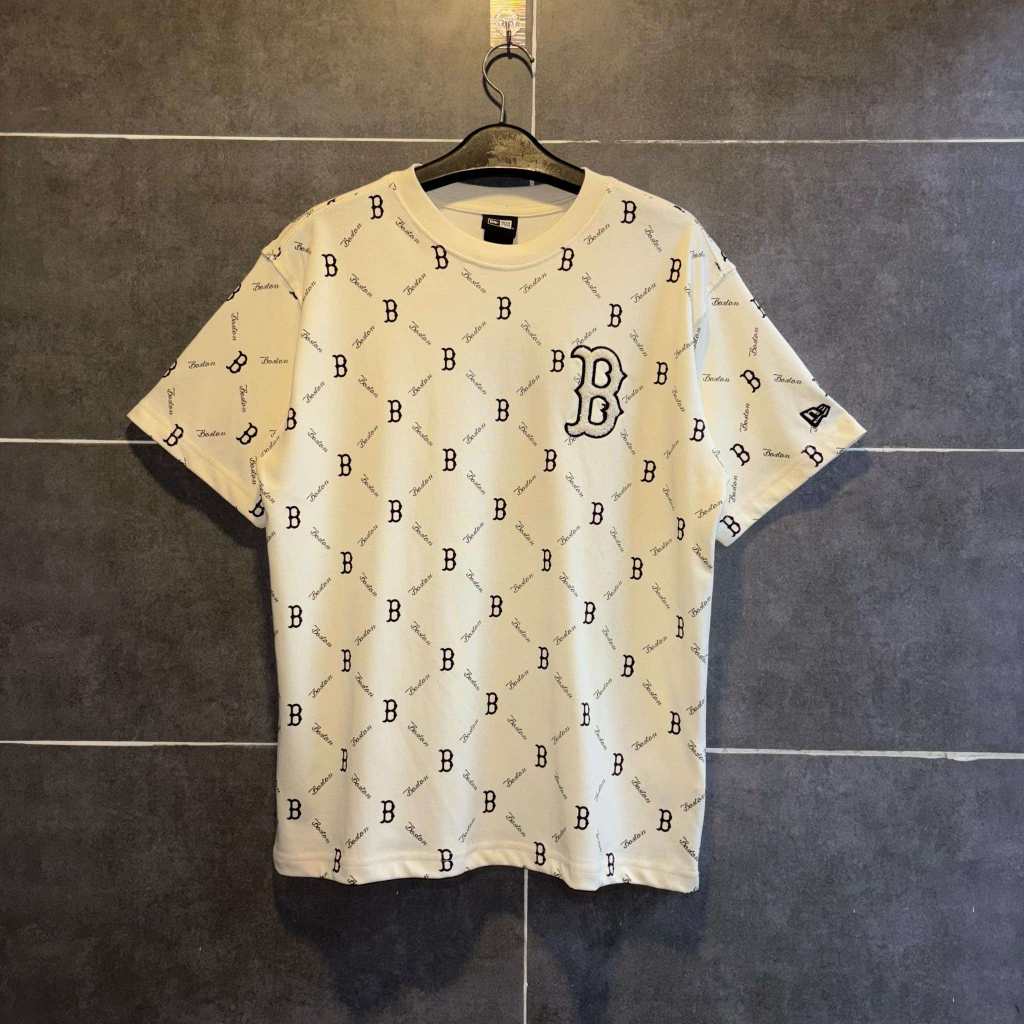 Áo Thun New Era MLB Boston B Monogram Kem Chính Hãng 100%