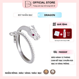 Nhẫn bạc 925 freesize Dế Bạc hình rồng - N6279