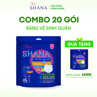 Combo 20 gói Băng Vệ Sinh Quần Peppy Shana Ngày Đêm Siêu Thấm, Freesize, Chống Tràn Tối Đa