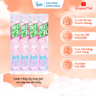 Combo 4 gói bông tẩy trang Ipek 150 miếng ( 4 x 150 miếng)
