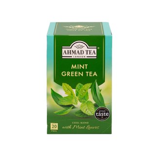Trà xanh hương Bạc Hà Ahmad - Ahmad Mint Green Tea 40g/20bags (túi lọc có bao thiếc - 20 túi/hộp)