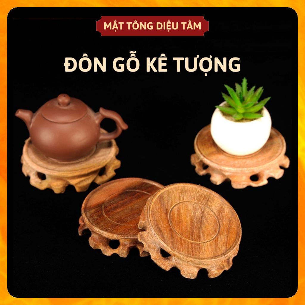 Đế gỗ tròn, đế gỗ vuông trang trí kê tượng phật, kê lư đồng xông trầm hương, trang trí nội thất.