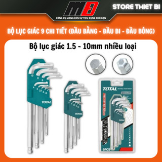 1.5-10mm Bộ lục giác đầu Thường, bằng,bi 9 chi tiết hệ mét Total (THT106192 ,THT106291, THT106391)