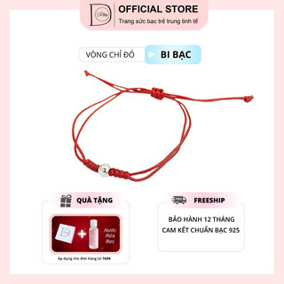 Vòng tay chỉ đỏ may mắn bi bạc 925 nổi bật mang may mắn Dế Bạc