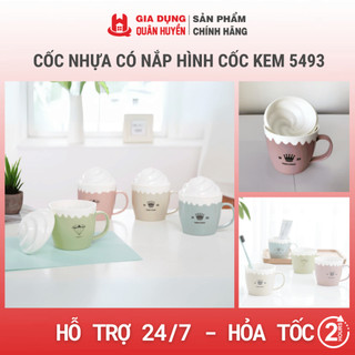 Cốc nhựa có nắp hình cốc kem hàng cao cấp 5493