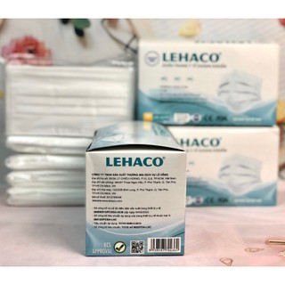 Khẩu trang Y tế Lehaco Màu Trắng 4 lớp kháng khuẩn 50 cái/ hộp - Khẩu trang kháng khuẩn Lehaco